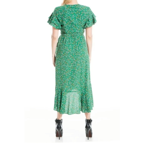 NWT $128 Max Studio Ruffle Wrap Floral Dress - Picture 4 of 12